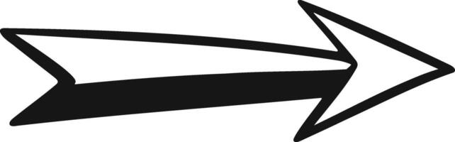 Hand Drawn Black Arrow Sketch with Bold Outline and Minimalistic Doodle Style for Navigation Icons and Graphic Design Elements vector