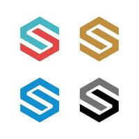 Simple Letter S Hexagon Shape Logo Template Illustration Design. EPS 10. vector
