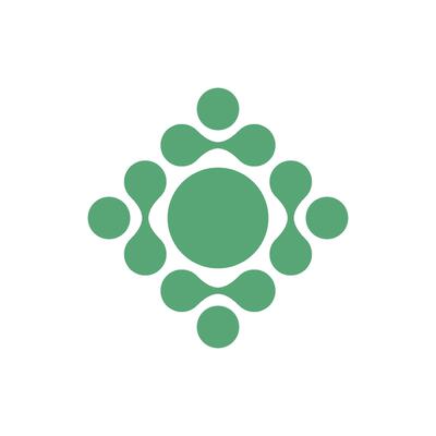 Green Decorative Molecule Quantum Dots Logo Template Illustration Design. EPS 10.