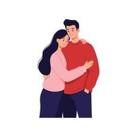 Loving Couple Embracing A Simple, Warm Illustration vector