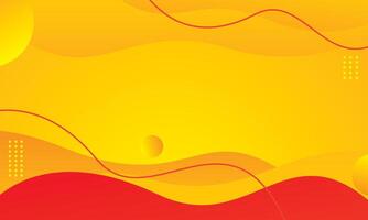 Abstract wave red color on orange background vector