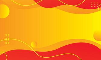 Abstract red and orange wave background template vector