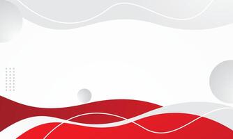 Abstract red and white wave background template vector