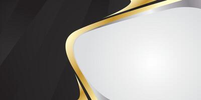 Black and white background with gold curved lines vector