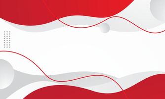 Red white wave abstract background vector