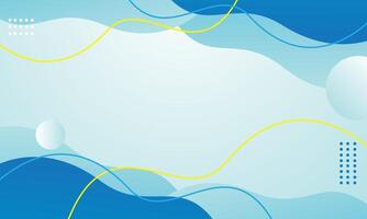 Abstract gradient blue wave background template vector