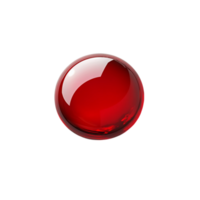 Glossy Red Ball on Transparent Background png