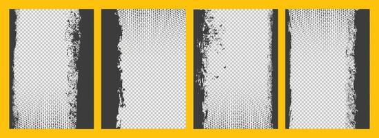Collection of Black Grunge textured art background design vector
