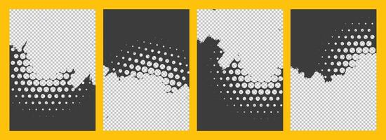 Black Grunge and halftone texture art background design set vector