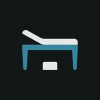 Examining table icon with a minimalist design showcasing a modern healthcare setup for medical professionals vector