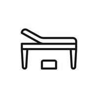 Stylish examining table icon with an emphasis on simplicity, perfect for digital healthcare platforms vector