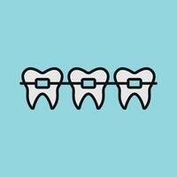 A simple braces tooth icon featuring neatly arranged brackets and wires, representing orthodontic care with clarity vector