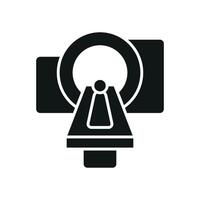 CT scanner icon in an isometric design, providing a unique and dynamic visual perspective vector