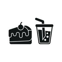 Soda drink and cheesecake food icon a sleek and minimalist design symbolizing indulgence and refreshment vector