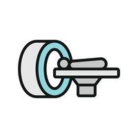CT scanner icon designed with detailed elements, illustrating the scanning proces vector