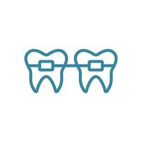 A tooth with an elegant and modern design of braces, suitable for websites or mobile applications related to orthodontics vector