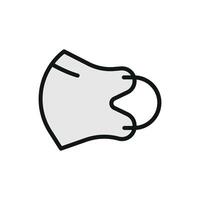 Icon featuring a face mask with a soft, rounded design, representing protective gear in a friendly and approachable style vector