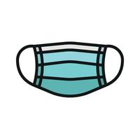 Stylized face mask icon with precise detailing, great for use in healthcare apps or emergency services vector
