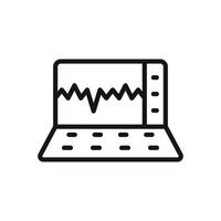ECG machine icon a detailed, contemporary icon representing medical technology with clean lines and a clinical feel, perfect for medical websites vector