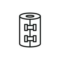 Compression bandage icon with a dynamic 3D perspective, adding depth to medical visuals vector