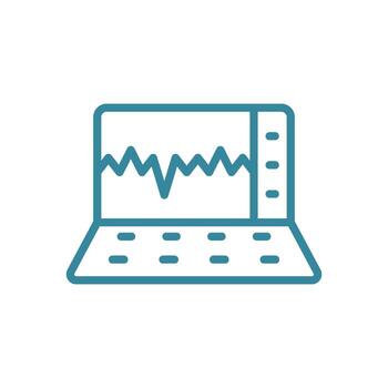 ECG machine icon a simplified yet detailed representing the ECG machine, ideal for use in health tech applications and websites vector