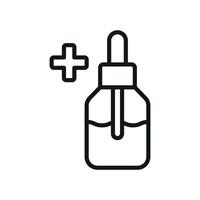 Dropping bottle icon in motion, with a stylized liquid trail emphasizing the dynamics of falling vector