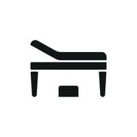 Modernized examining table icon showcasing a minimalist approach for modern healthcare solutions vector