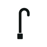 A geometric cane icon with sharp angles and clean edges, ideal for tech-driven medical interfaces focused on precision vector