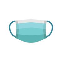 Clean, flat face mask icon with a contemporary design, ideal for illustrating personal protective equipment in digital interfaces vector