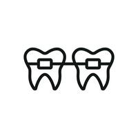 A playful tooth icon with colorful braces to represent dental care for children in a fun and engaging way vector