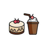 Milkshake drink and cheesecake food icon a modern, stylish design capturing the essence of indulgence and refreshment vector