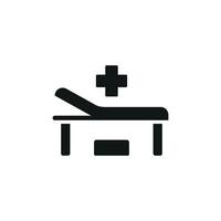 Sleek examining table icon design focused on clarity and modern aesthetics for medical interfaces vector