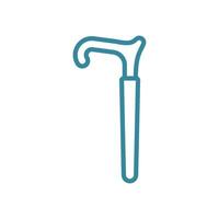 A minimalist cane icon with a gentle curve, designed for accessibility and ease in healthcare apps or websites vector