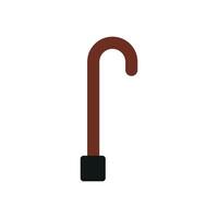 An abstract cane medical icon with overlapping curves, focusing on the support aspect of the cane in healthcare vector