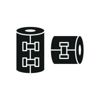 Compression bandage icon featuring a rolled-up design, symbolizing wound care and injury protection vector