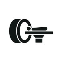 CT scanner icon with a sleek and modern design, representing advanced medical imaging technology vector