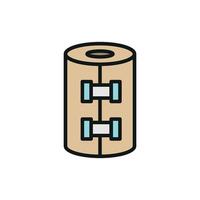 Compression bandage icon with realistic folds and texture, emphasizing medical authenticity vector