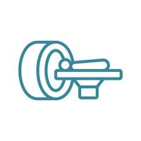 CT scanner icon in a flat and minimalist style, emphasizing clean lines and clarity vector