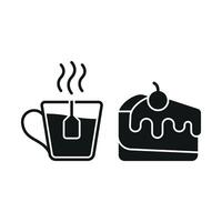 Tea mug drink and cheesecake food icon an elegant and inviting symbol for tea-time culture vector