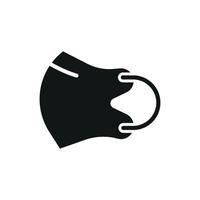 Modern face mask icon showcasing a minimalist look, suitable for safety and hygiene applications vector
