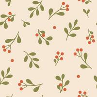 Simple seamless pattern with round red berries. graphics. vector