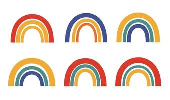 Minimalist Boho Rainbow Set Illustration with a Soft and Elegant Look vector