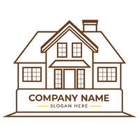 a house logo with a brown background on a white background vector