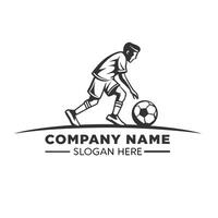 soccer player logo template, illustration on a white background vector