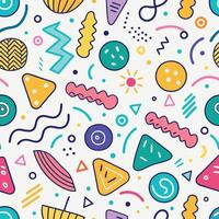 seamless pattern with colorful and shapes on a white background, vector