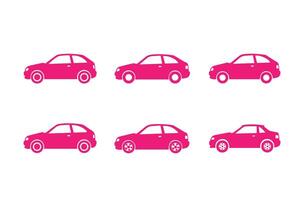 Hatchback and sedan car silhouettes pack for web, print, and marketing projects vector
