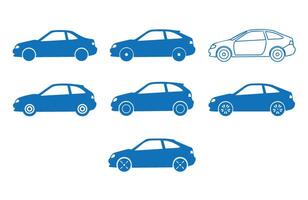 Creative sedan and hatchback car graphics pack for digital branding and marketing vector