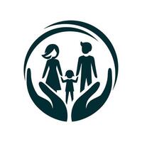 Silhouette of a family illustration of father and mother with one child vector