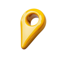 3D Render of a Shiny Golden Location Pointer Icon for Navigation and GPS Applications png