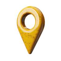Rusty Gold Location Pin. A 3D Rendered Map Pointer with Grunge Texture png